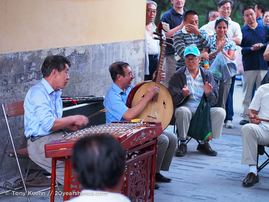 A group of street musicians