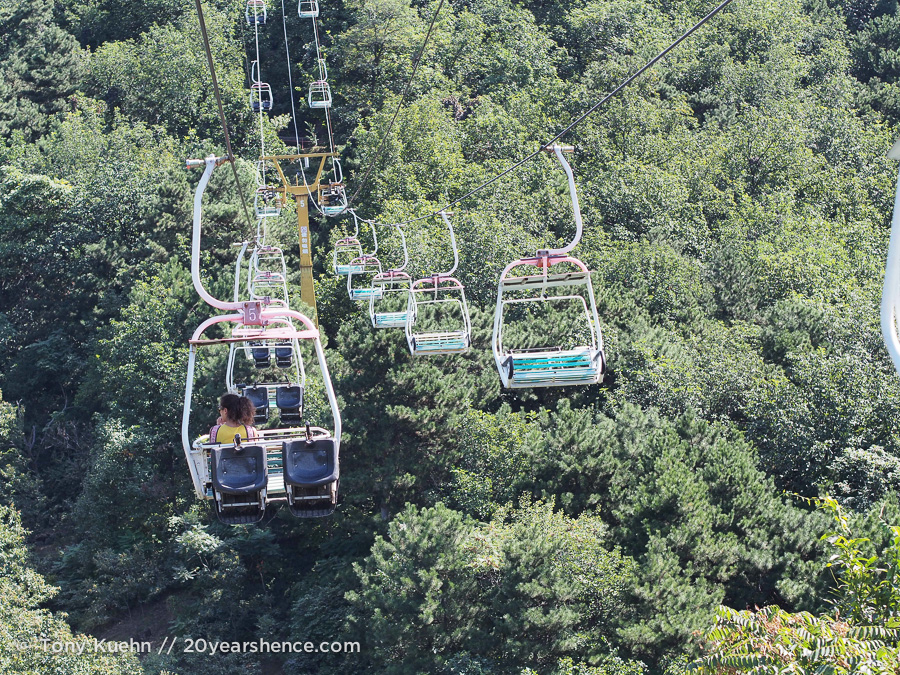 The chairlift up the hill