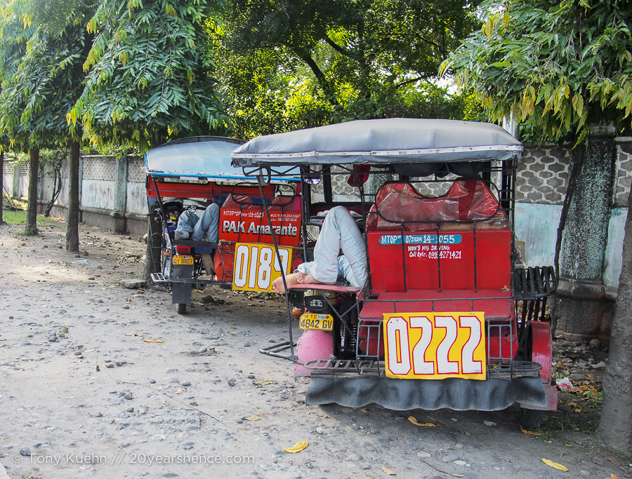 We had a hard time sleeping in Dumaguete due to the noise from trikes... maybe the secret was to sleep IN them?!?