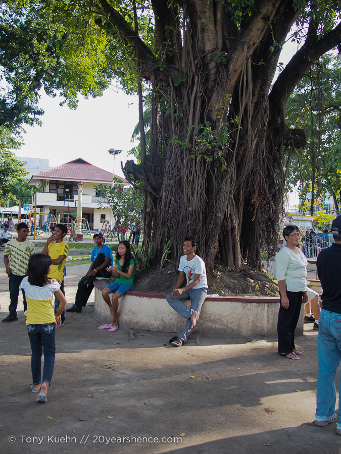A typical scene at Dumaguete's vibrant central square