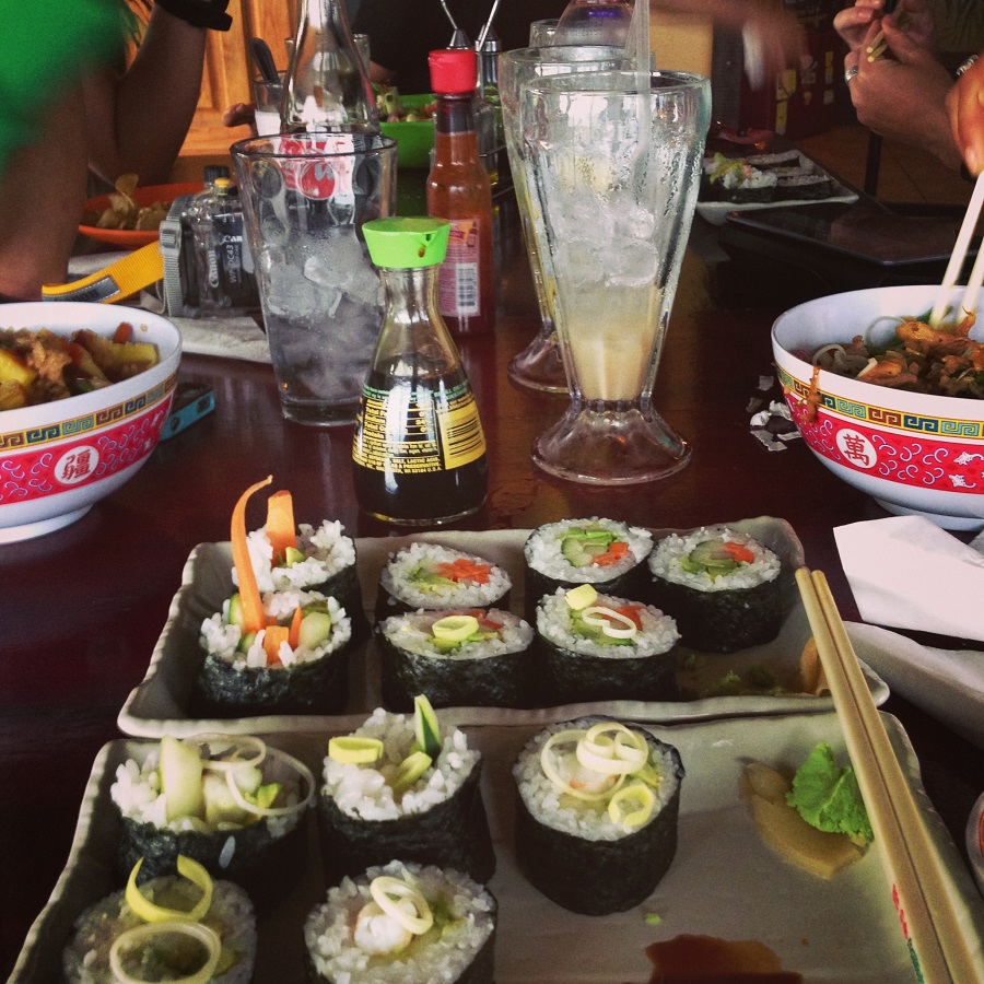 Sushi Saturday at Café Escondido, West End, Roatan…this is the best I can get down here :(