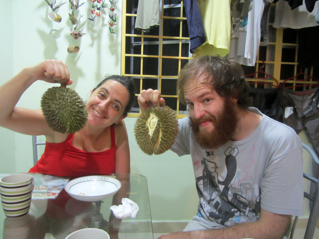 Look at those happy first-time trying durian faces!