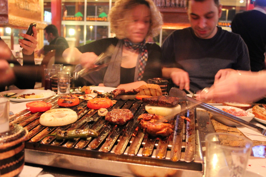 Grilling up some innards in Istanbul