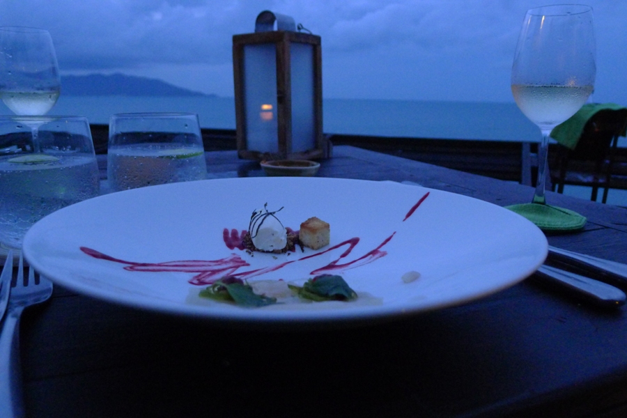 Our dinner at Dining on the Rocks in Koh Samui, Thailand