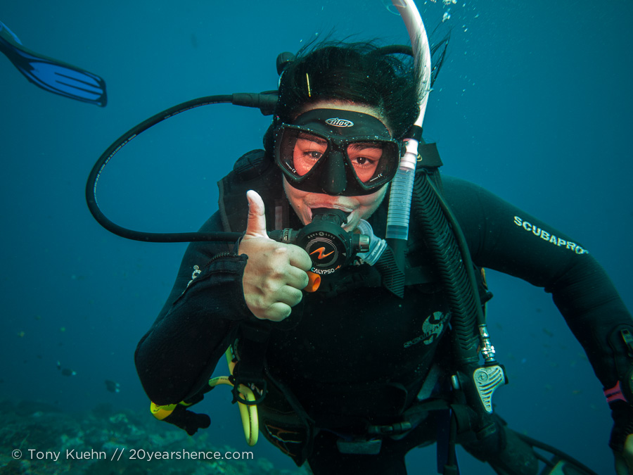 For our fellow divers out there, Steph did not actually intend to ascend after this shot...