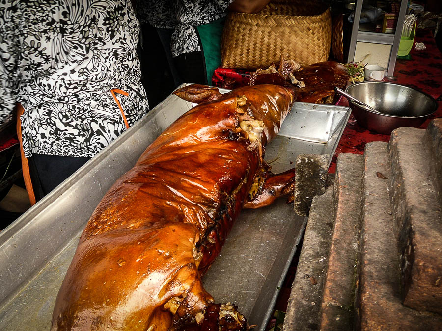 Babi Guling (roast suckling pig) on Bali