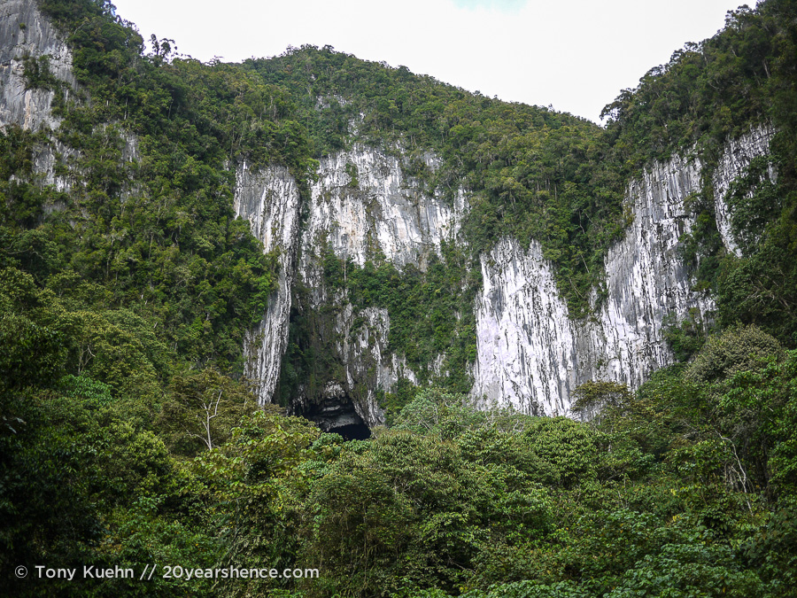 The facade of Lang Cave in Mulu National Park