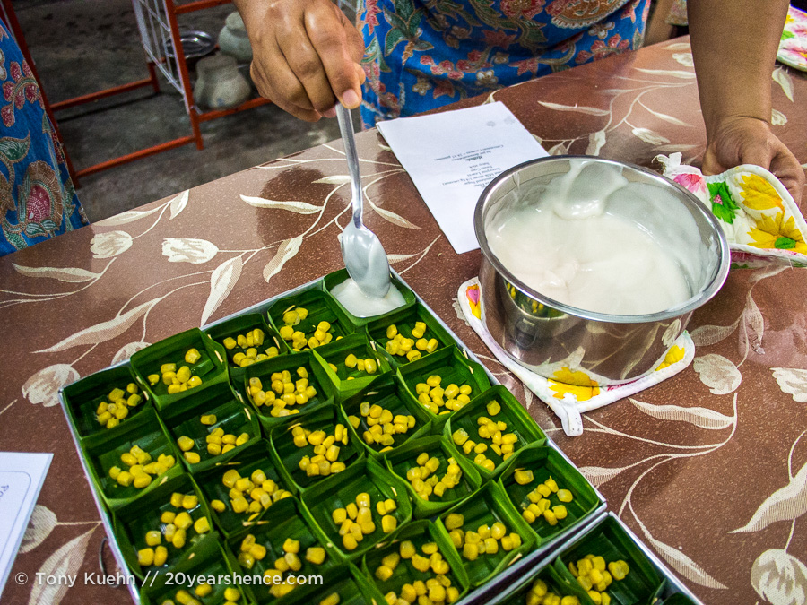 Preparing a dessert in Kuching, Borneo