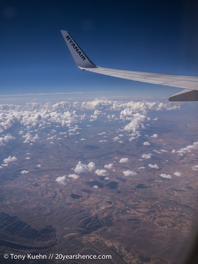 View over Spain from plane