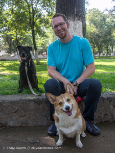 Tony, Rory and Emmy Lou in the park in Morelia