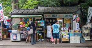 A small market in Ueno Park, the origin of a certain panda coin purse.