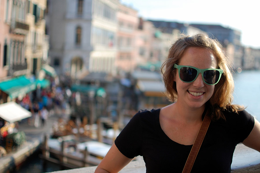 Jill on a bridge in Venice, Italy