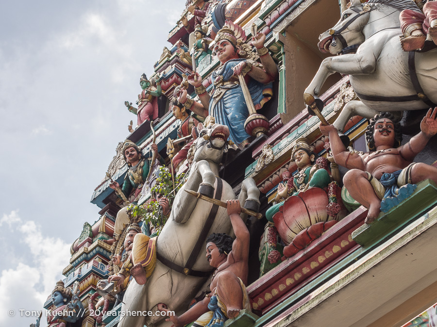 Statues on Sri Mahamariamman Gopura