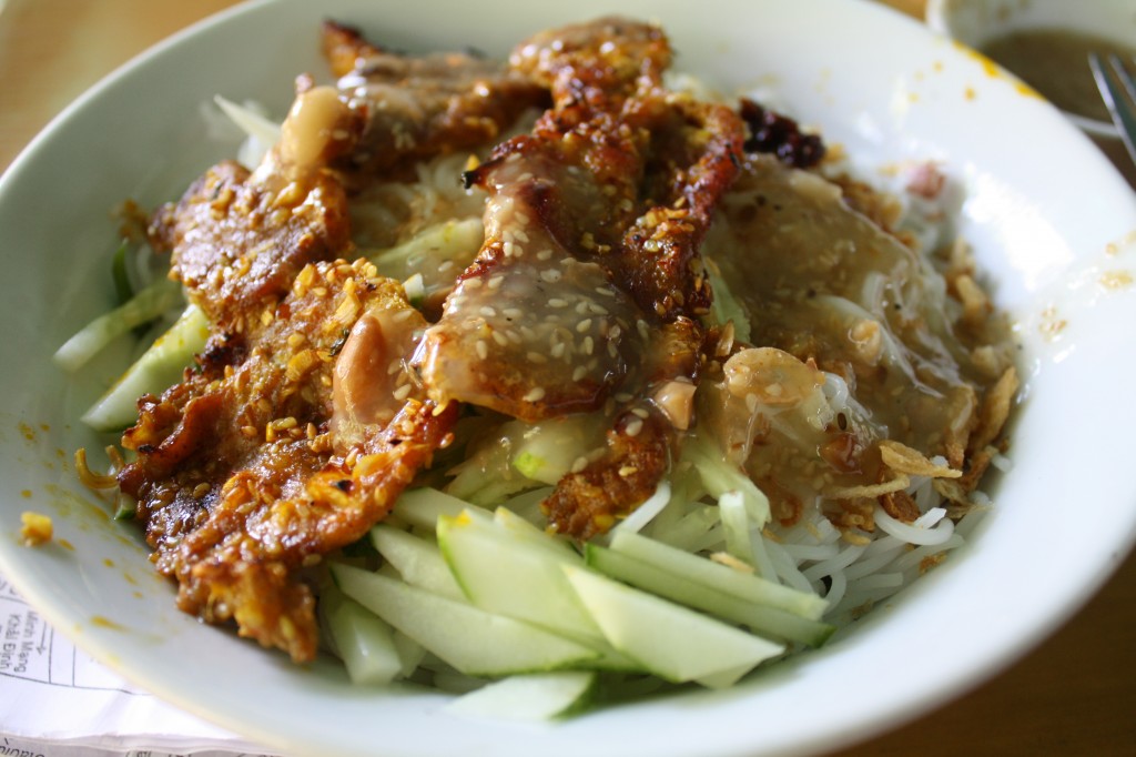 BBQ pork noodles in Hue, Vietnam