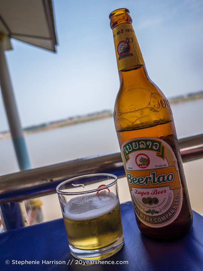 Beer Lao by the river