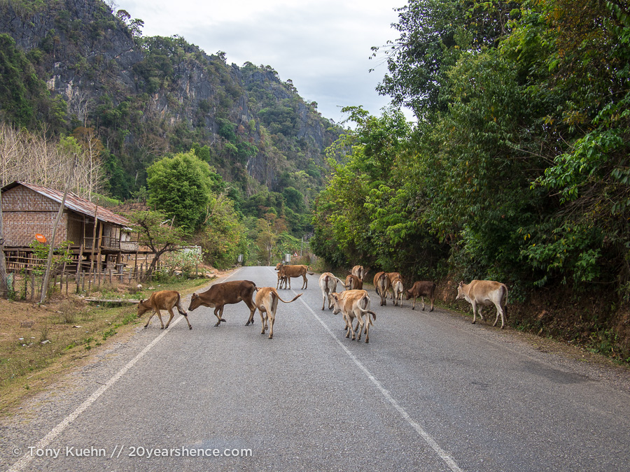 Laos traffic jam