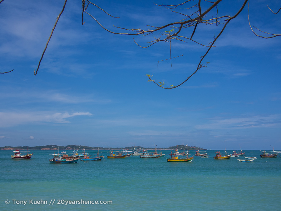 Boats off of Sri Lanka coast