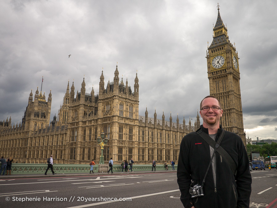 Tony in front of the parliment building, London